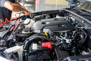 Stock image of a car engine