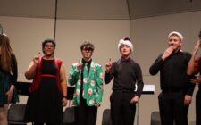 Members of the Purple Aires perform “Fruitcake” Dec. 16, 2024, at Edward Stone Middle School. This year marked the 50th year that “Fruitcake” has been a part of Burlington High School’s Holiday Jazz Concert.